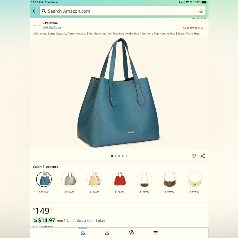 C.Paravano Peacock Purse